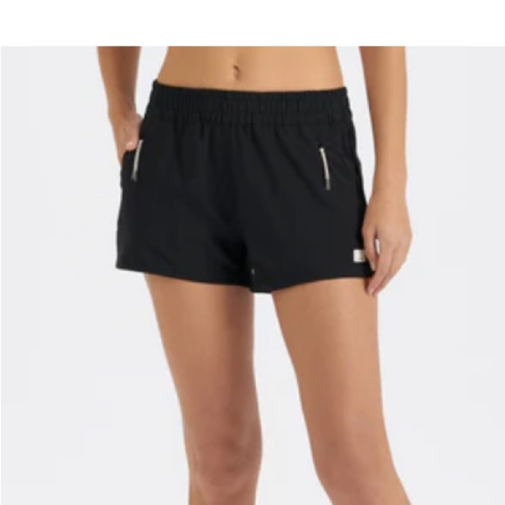 Vuori Black Dash Athletic Shorts Streamlined Design